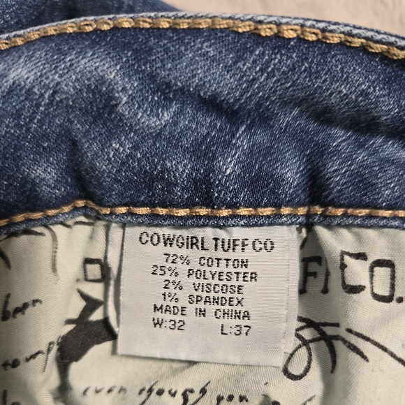 Womens Western Bootcut Jeans Cowgirl Tuff JDELUX 32x37 Stretch Denim. 522 - Picture 6 of 10